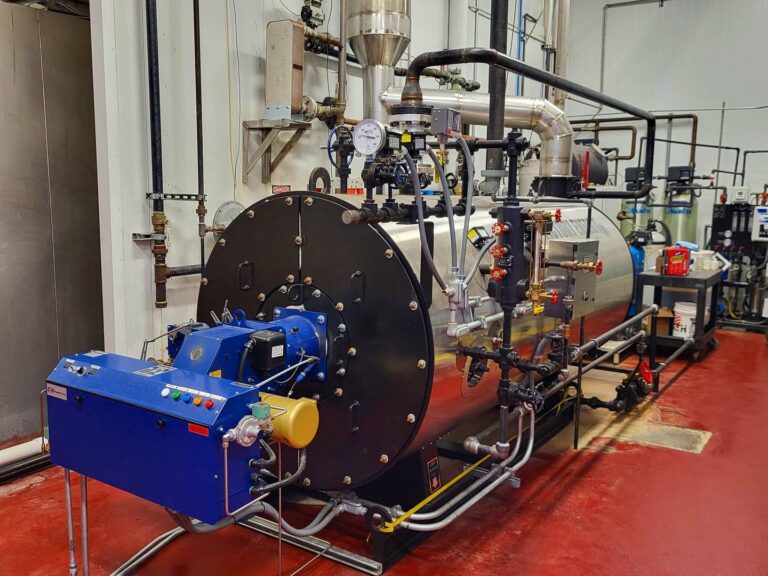 An industrial boiler with high pressure MS seamless pipes attached