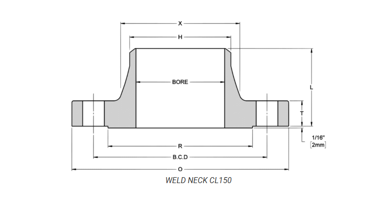 ASME B16.5 Weld Neck Flange Specifications